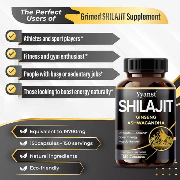 1000mg Shilajit Capsules for Energy